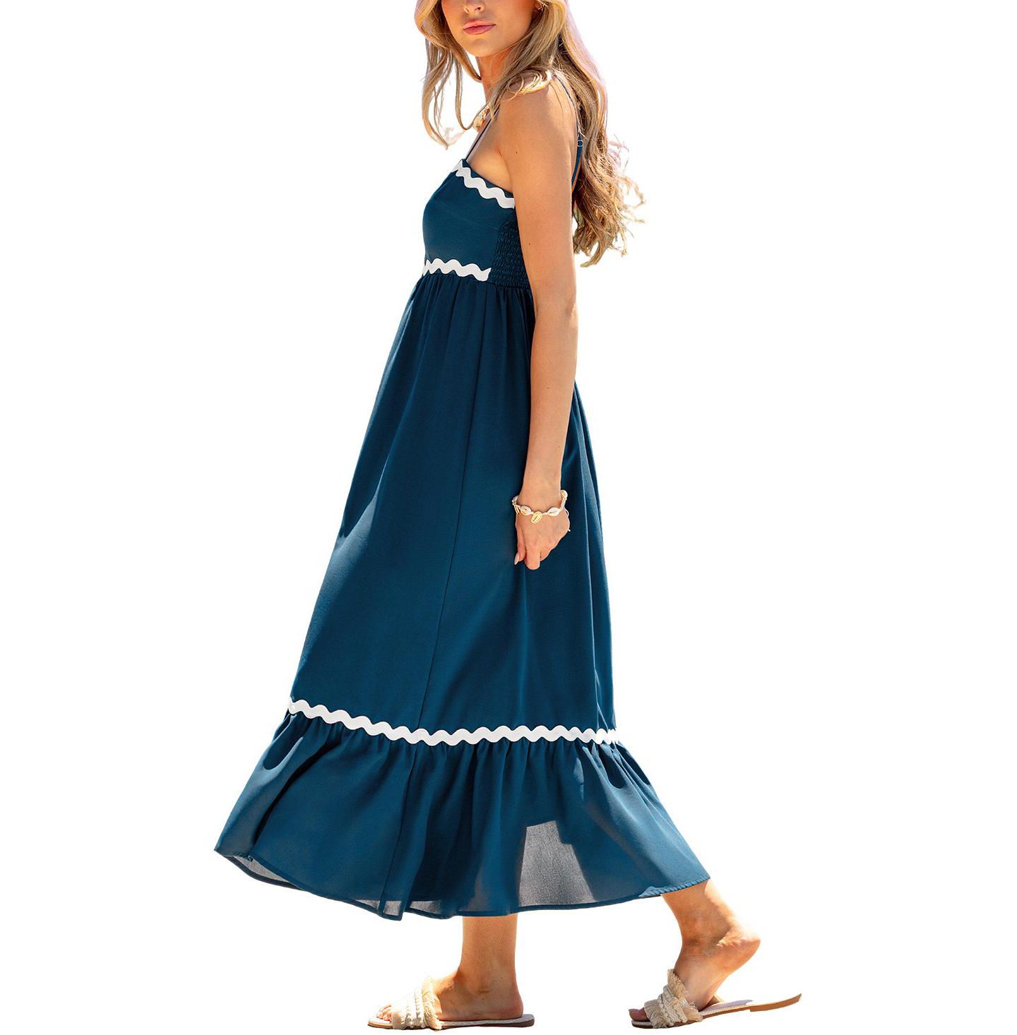Женское платье Cupshe Weekend Away Blue Maxi Beach, цвет: Средний синий — фото 2
