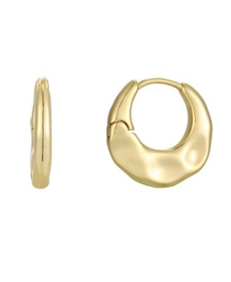 Gold Hammered Purse Hoop Earrings
