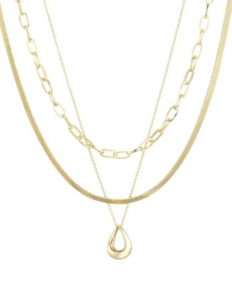 Tarnish Resistant Gold Set of 3 Necklace