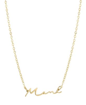 Tarnish Resistant Gold Cursive Mama Necklace