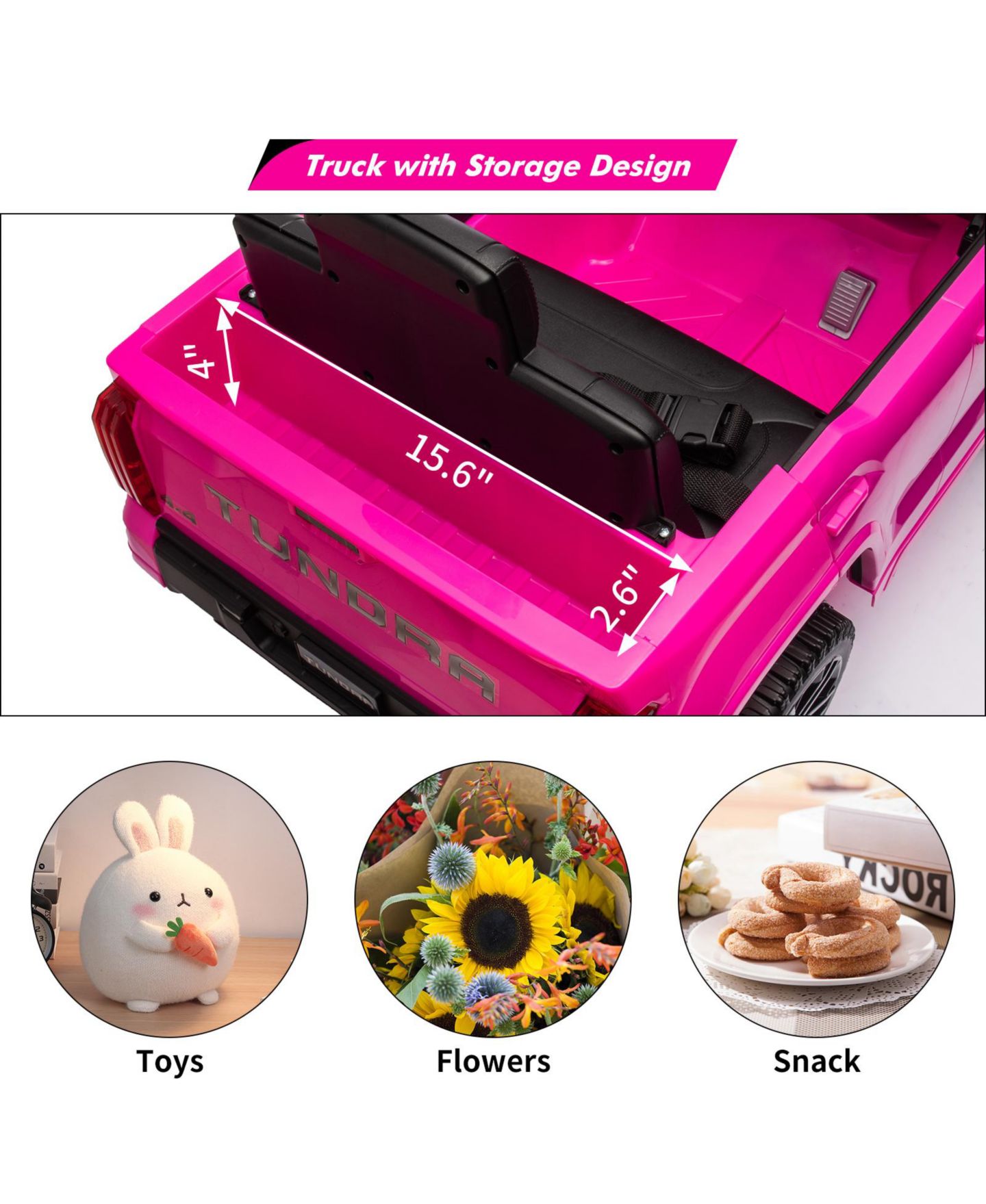 Детская игрушка homfan 12V Licensed Pickup Ride-On Truck with Parent Remote Control, Ages 3-6, цвет: Яркий красный — фото 4