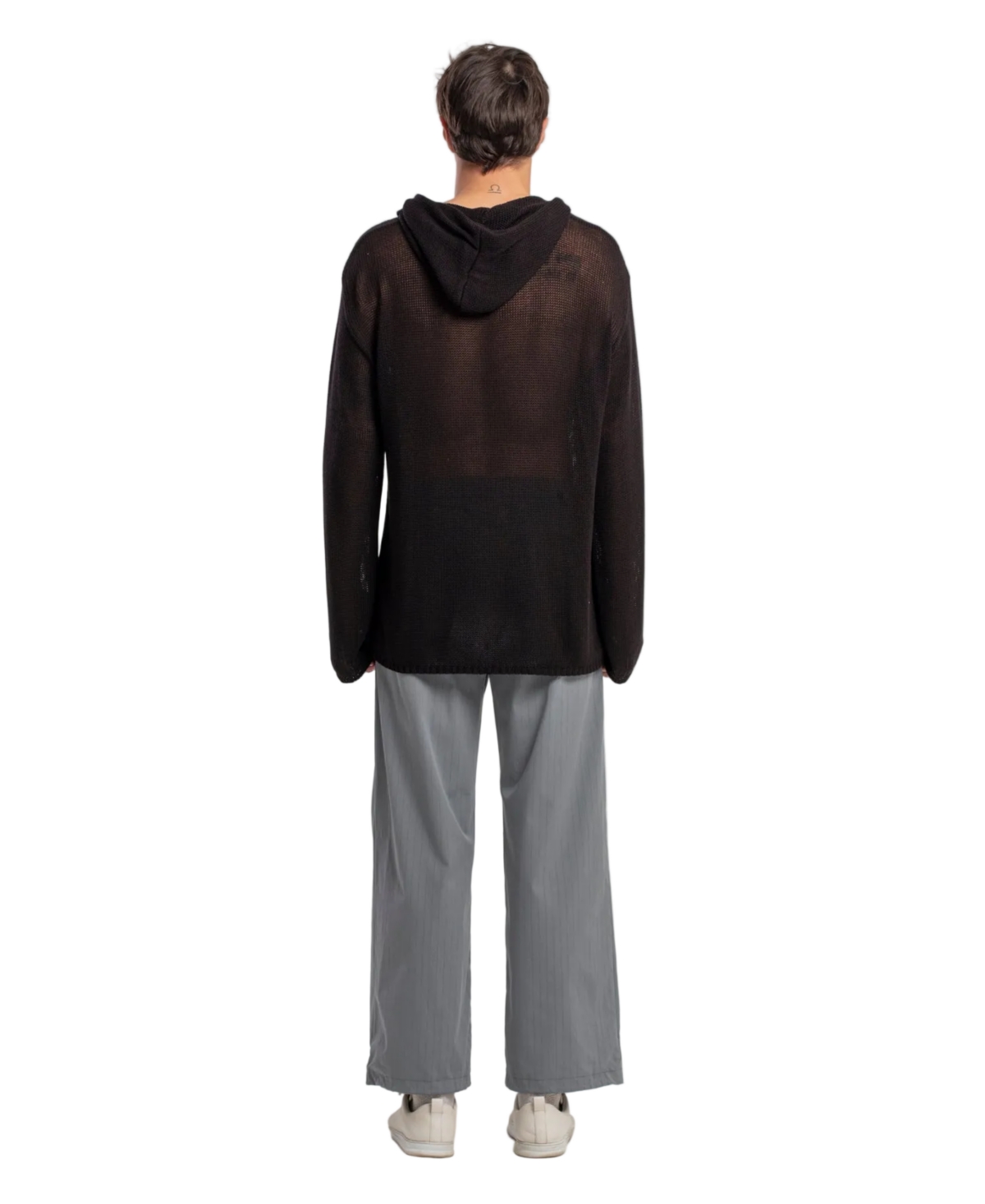 Pcfg Men's Cotton-Blend Knit Hoodie with Woven Patch