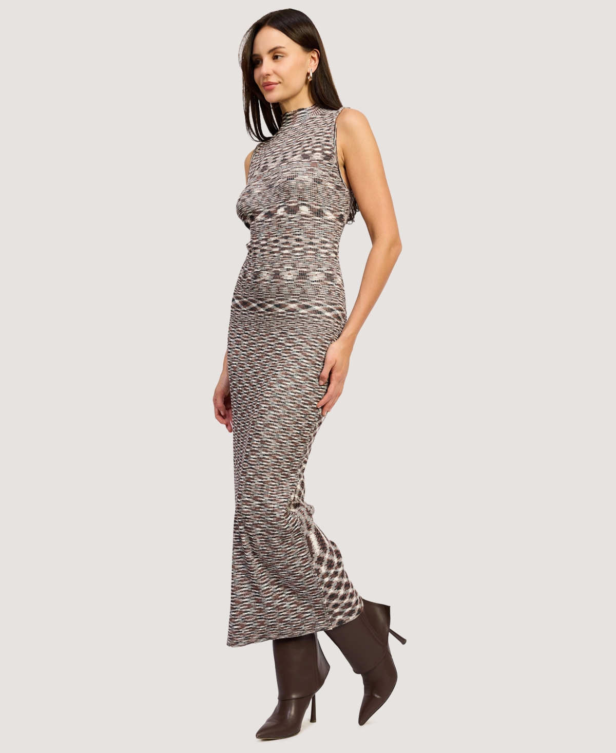 En Saison Women's Lila Sleeveless Mock Neck Maxi Dress