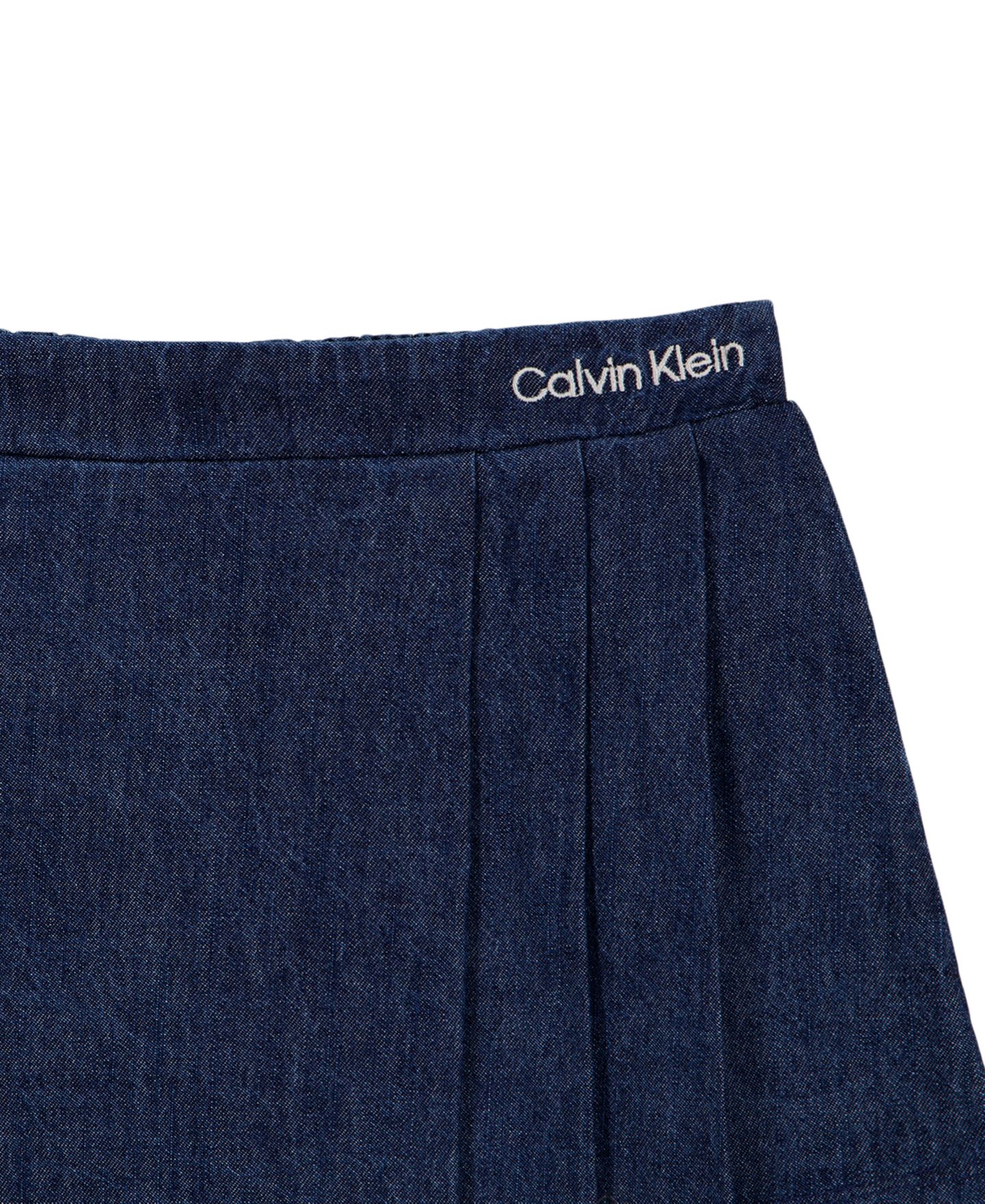 Детский комплект Calvin Klein: лонгслив и джинсовая юбка-шорты, 2T-6X, цвет: Розовый / Синий — фото 9