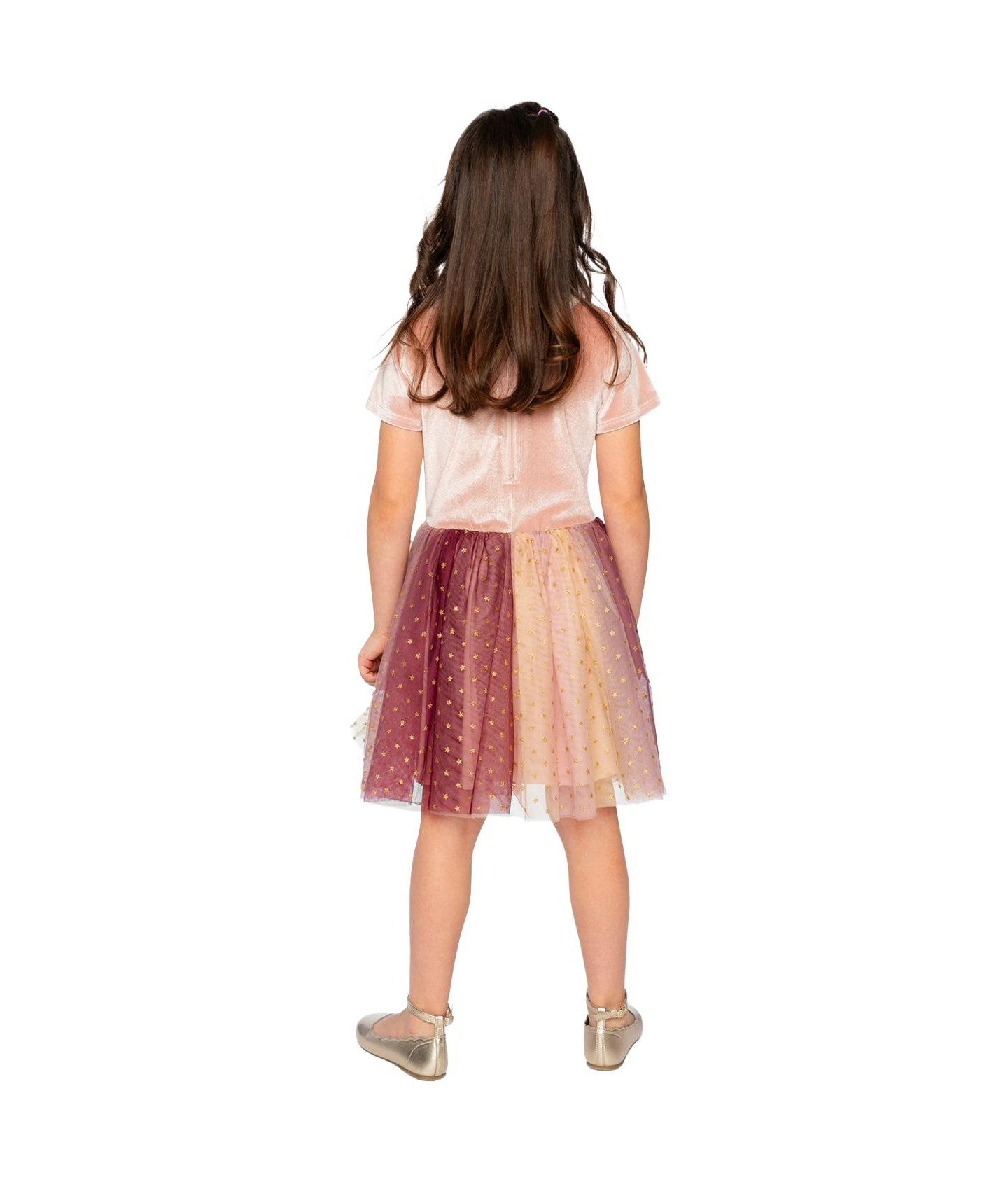 Платья Deux par Deux Bi-Material Dress with Gradient Print Skirt для девочек, цвет: Розовый — фото 6