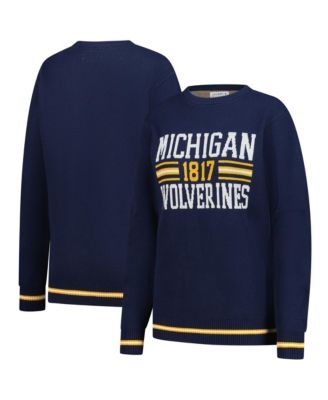 Men's and Women's Navy Michigan Wolverines Renew Knit Vintage Retro Sweater