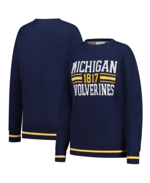 Свитер Uscape Apparel Navy Michigan Wolverines Renew Knit Vintage Retro
