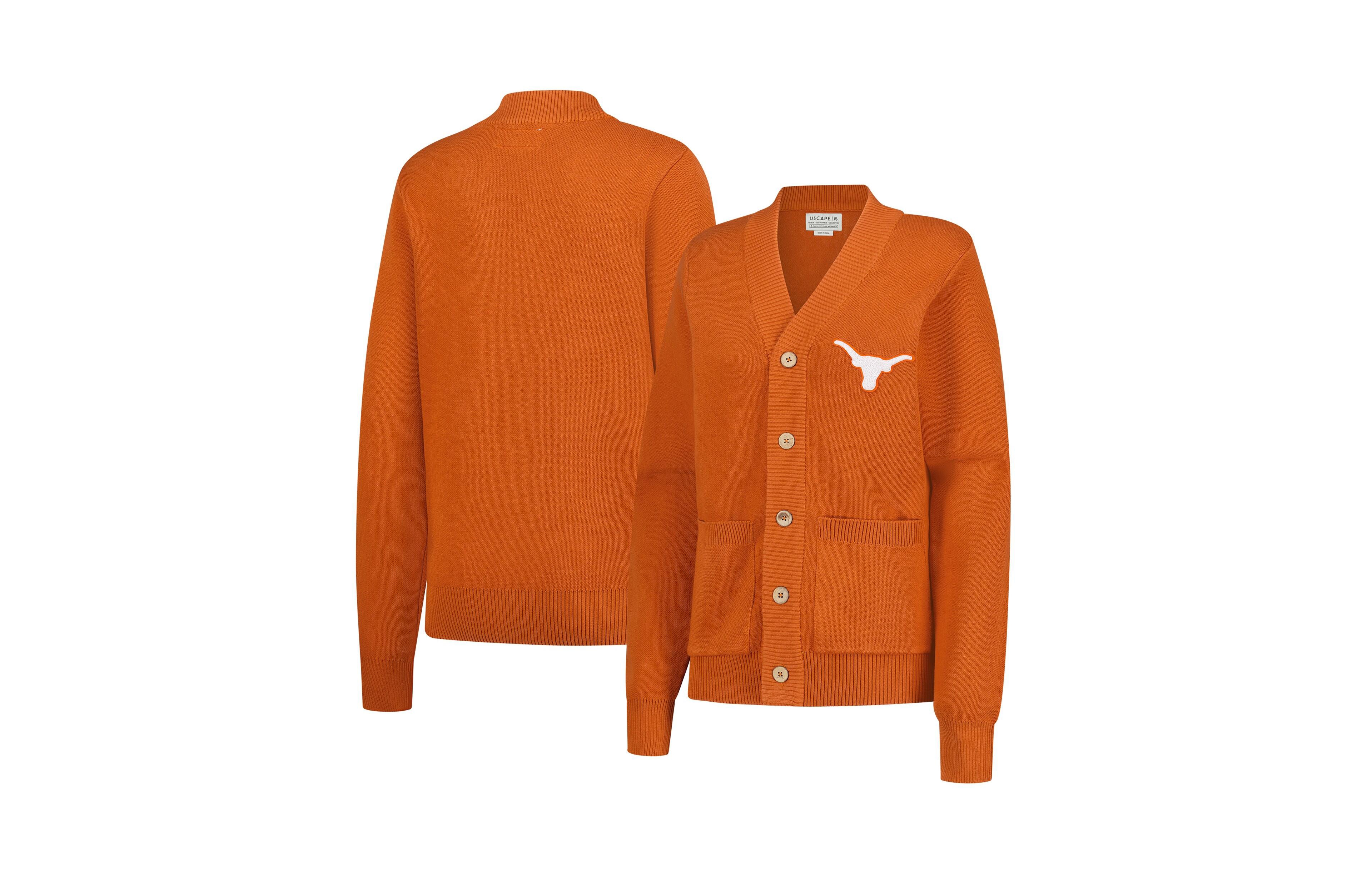 Uscape Apparel Men's and Women's Texas Orange Longhorns Chenille Patch Cardigan
