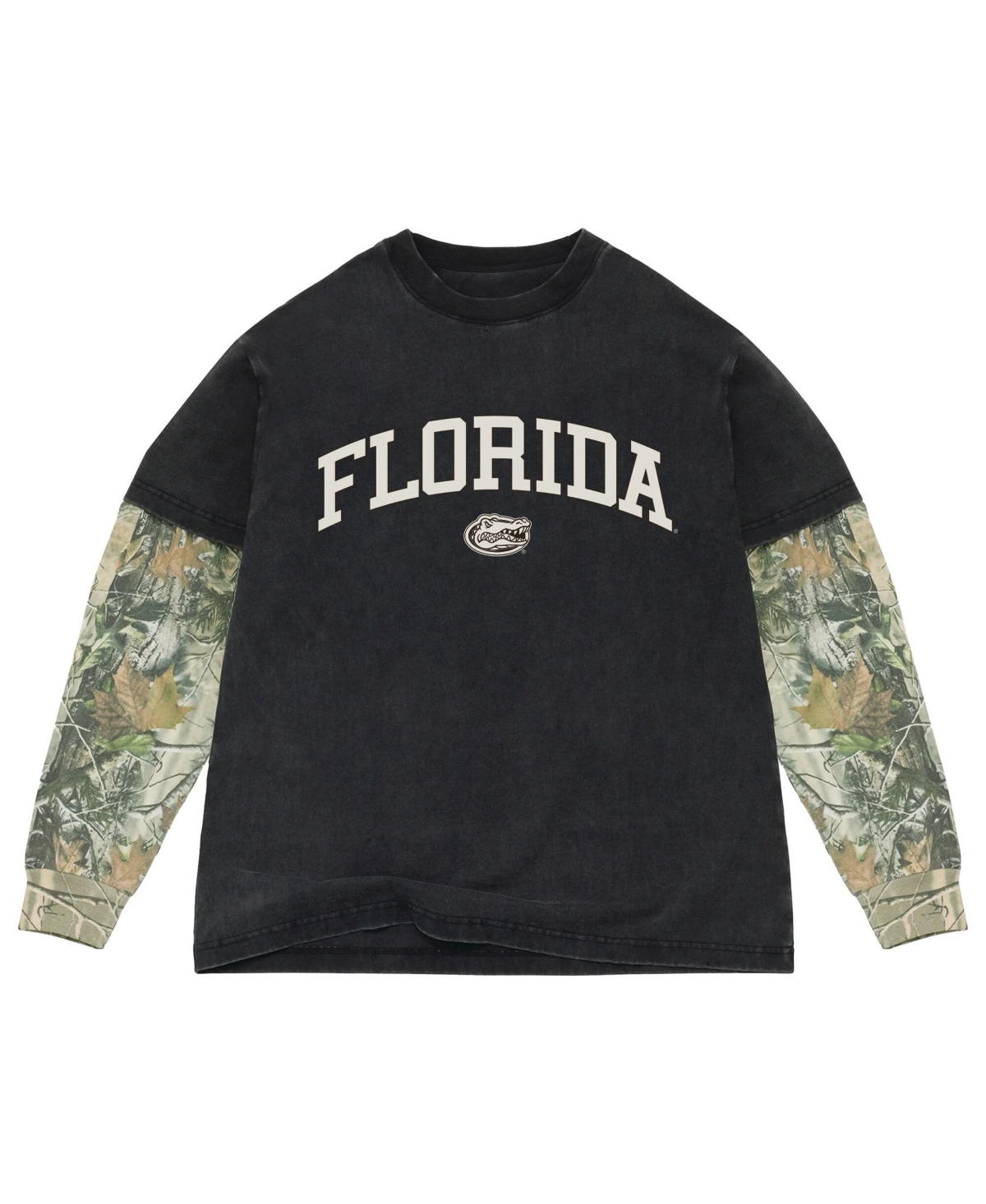 Uscape Apparel Men's Black/Camo Florida Gators Back Bay Twofer Heavyweight Long Sleeve T-Shirt