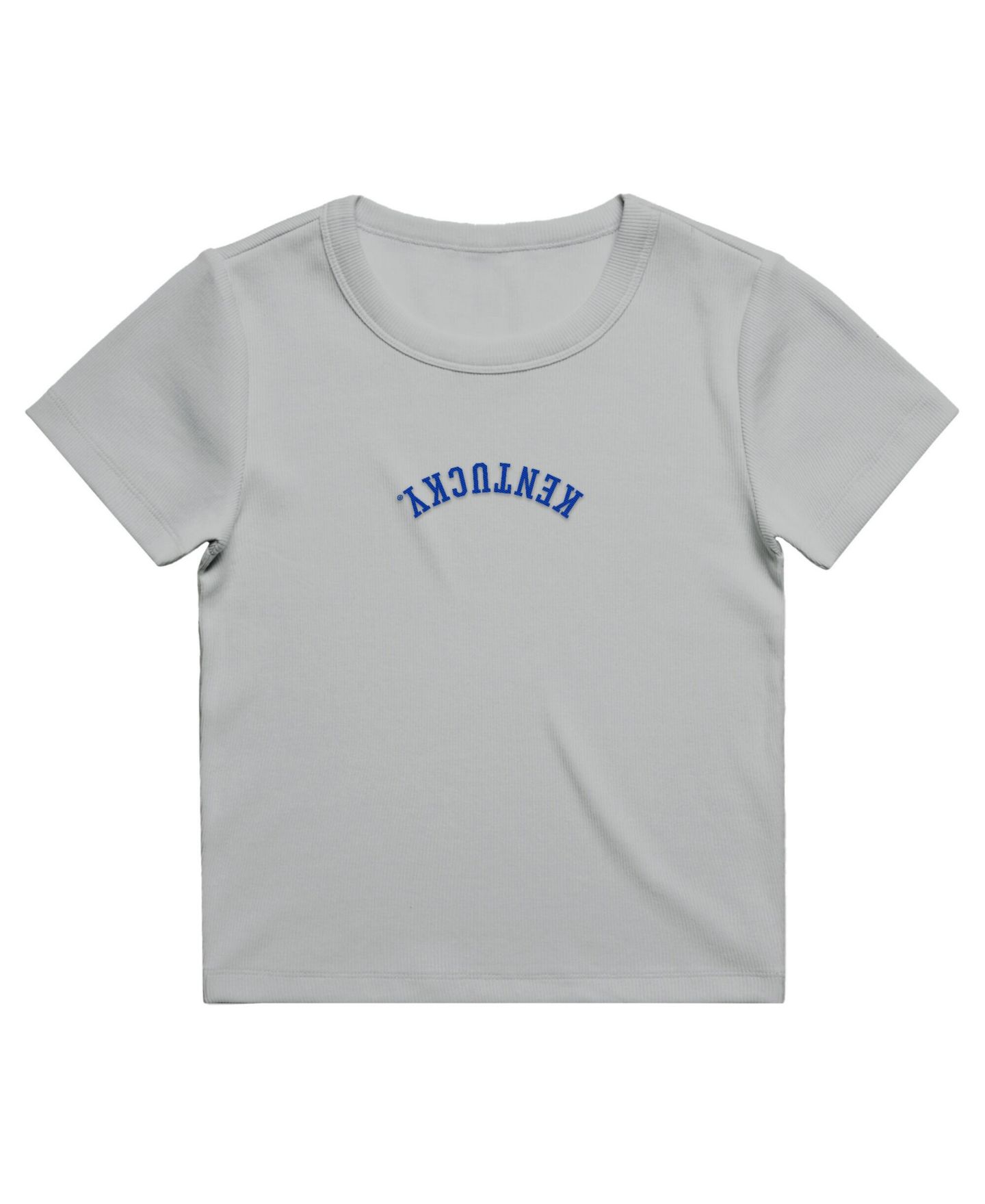 Женская футболка Uscape Apparel Gray Kentucky Wildcats Upside Down Embroidery Ribbed Cropped — фото 2