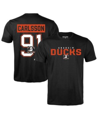 Men's Leo Carlsson Black Anaheim Ducks Richmond Name & Number T-Shirt