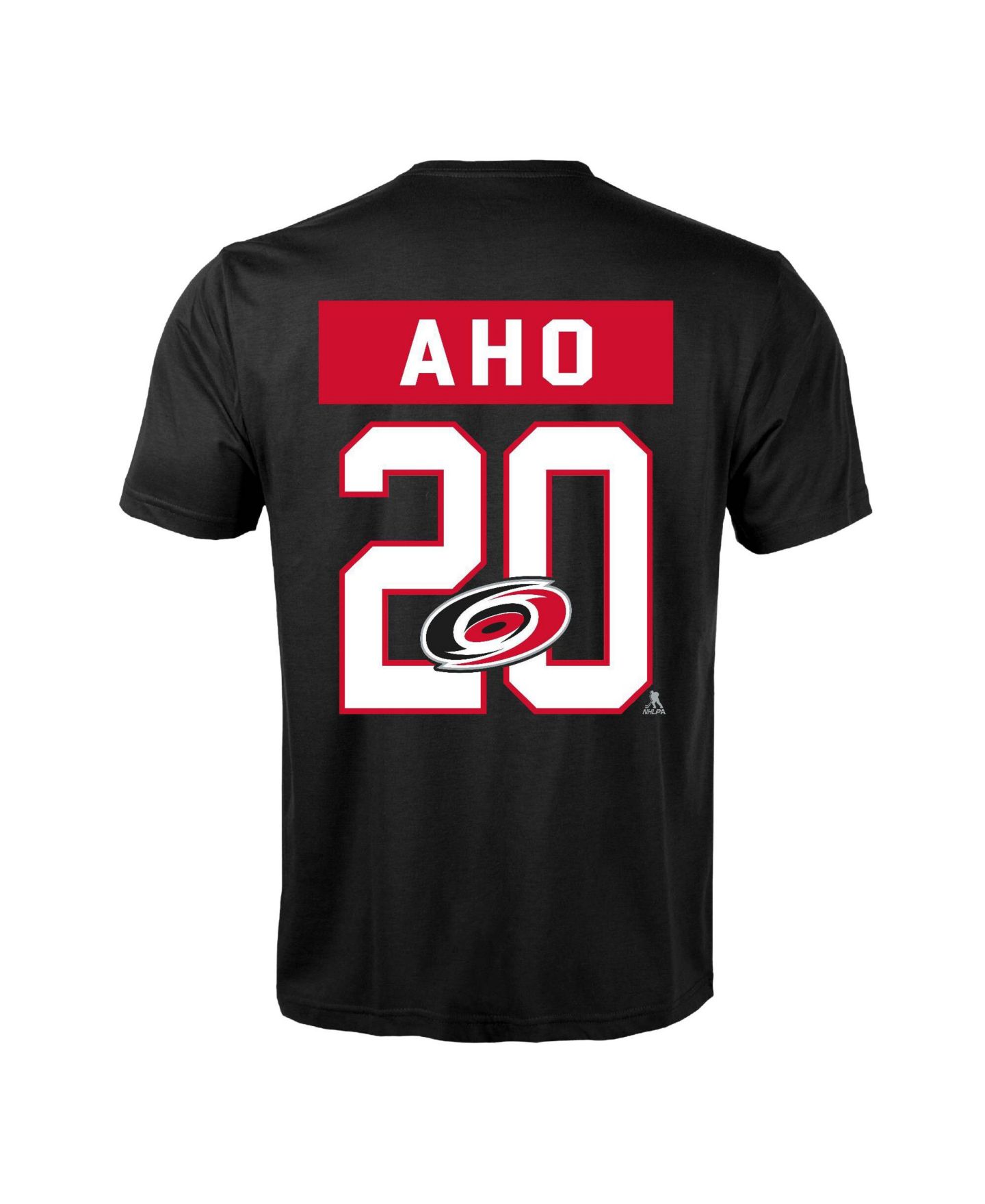 Мужская футболка LevelWear Sebastian Aho Black Carolina Hurricanes Richmond Name & Number — фото 2