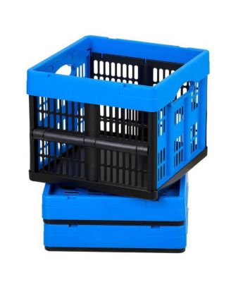 3-Pack 25L Collapsible Storage Bins - Compact Foldable Crates for Home and Office