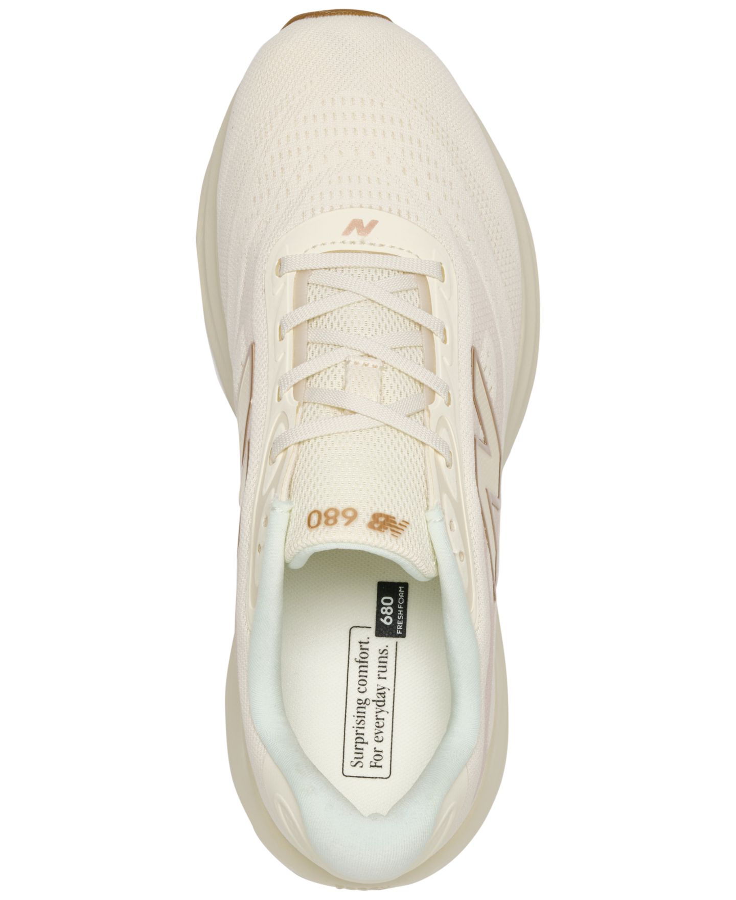 Женские кроссовки New Balance Fresh Foam 680v7 Running, цвет: Кремовый / Золотой — фото 5