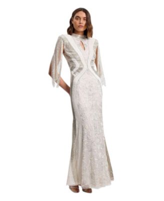 Women's Tassel Sleeve High Neck Maxi Dress
