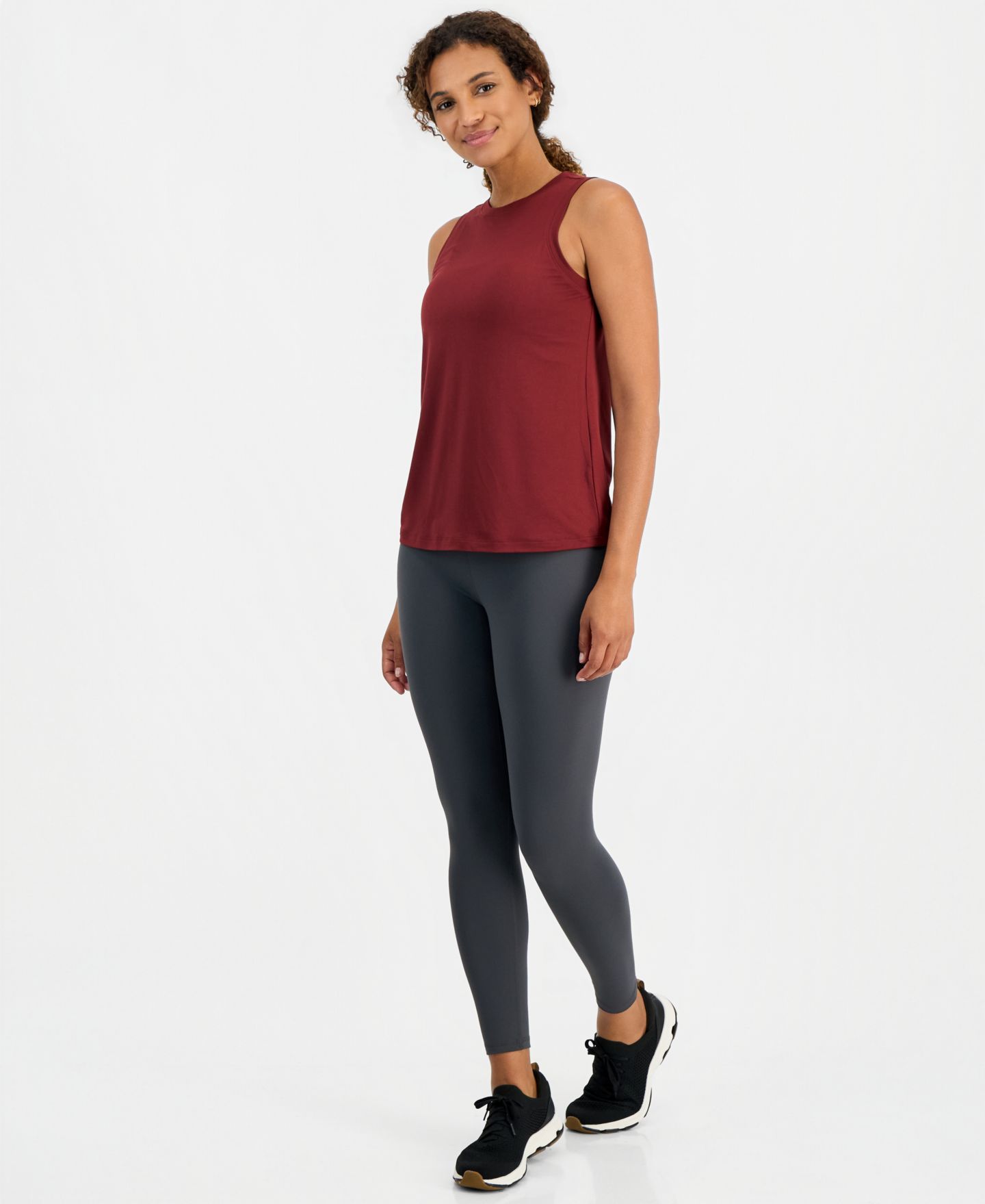 Женский топ ID Ideology Performance Essential Tank Top, цвет: Тёмный ржавый — фото 2