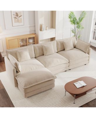 Free Combination Comfy Upholstery Modular  Sectional Sofa With Reversible Ottoman