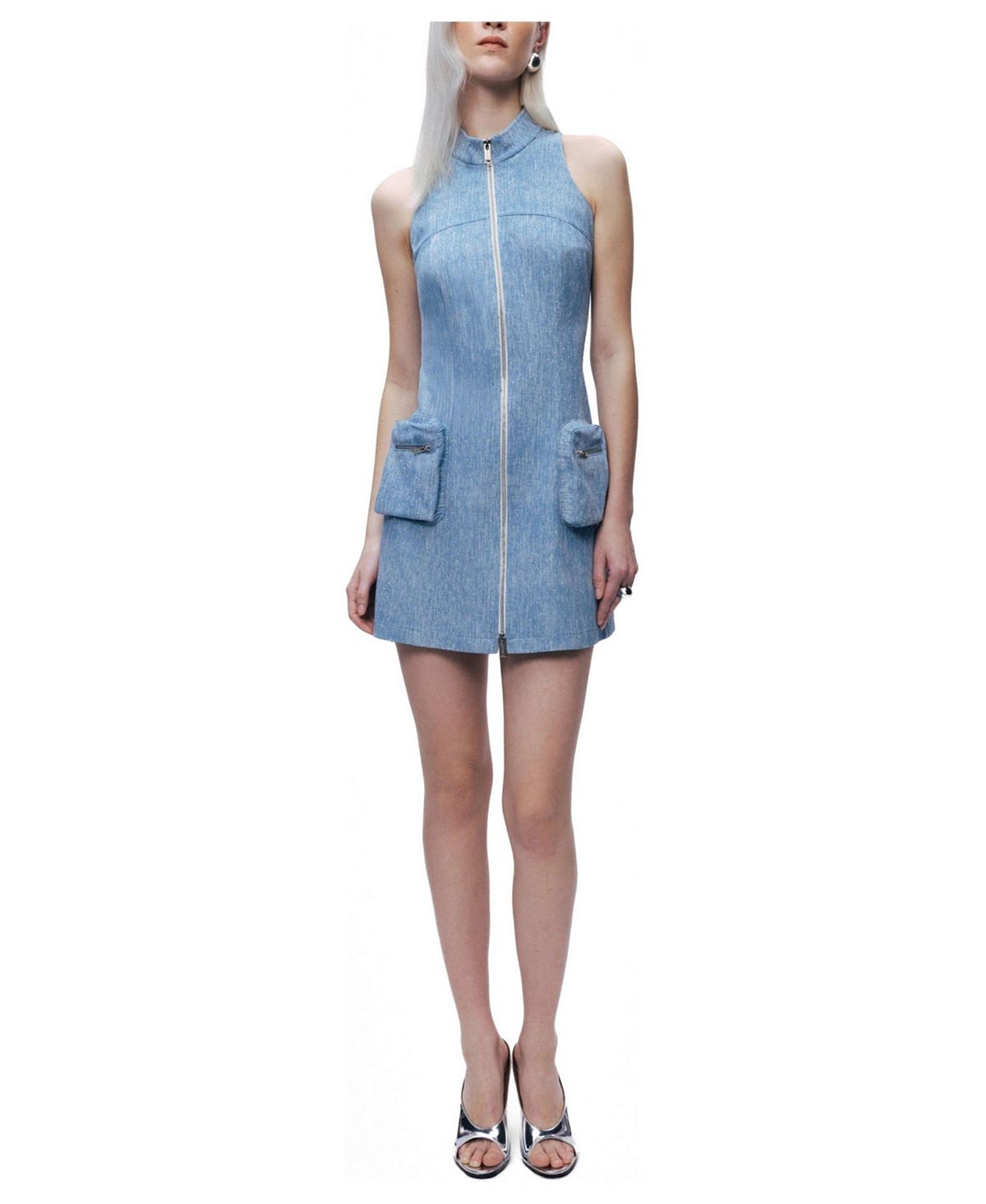 NOCTURNE Women's Pocket and Stone Detail Halter neck Mini Dress view 1 — MAYCSS fashion products