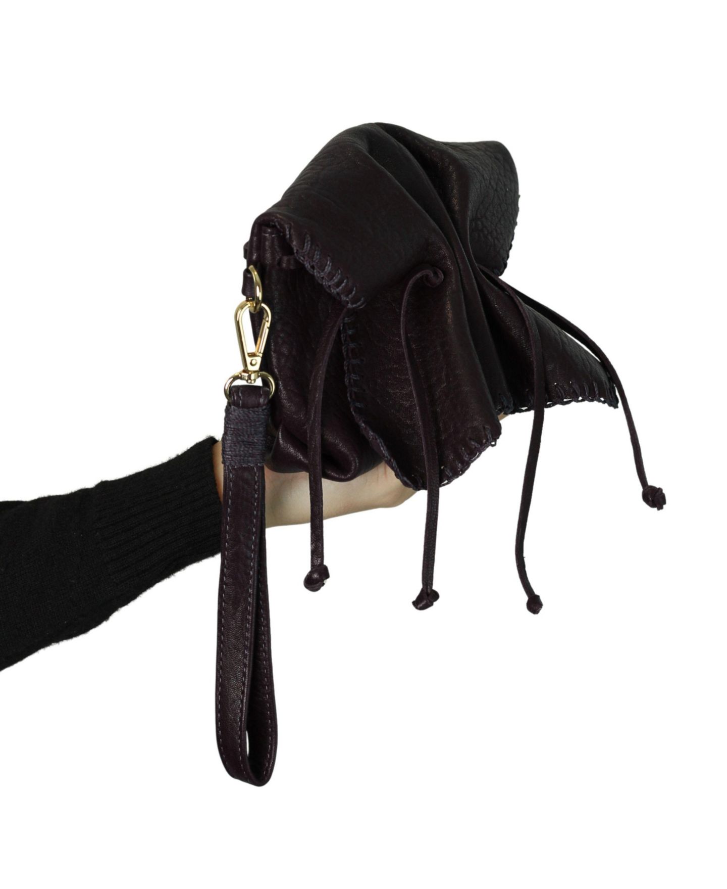 Сумка Carlos Falchi Mini Butterfly Lambskin Leather, цвет: Чёрный обсидиановый — фото 7