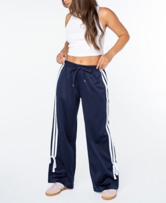 Women's Wide-Leg Bow-Detail Track Pants