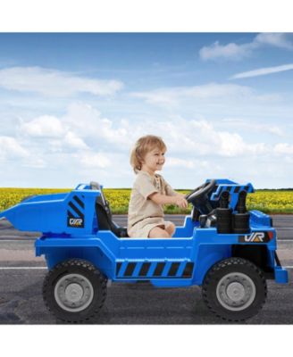 Construction Truck, 48.8" x 22.4" x 14.2", 12V Electric Ride-On with 4 MPH Speed, Ages 3-6