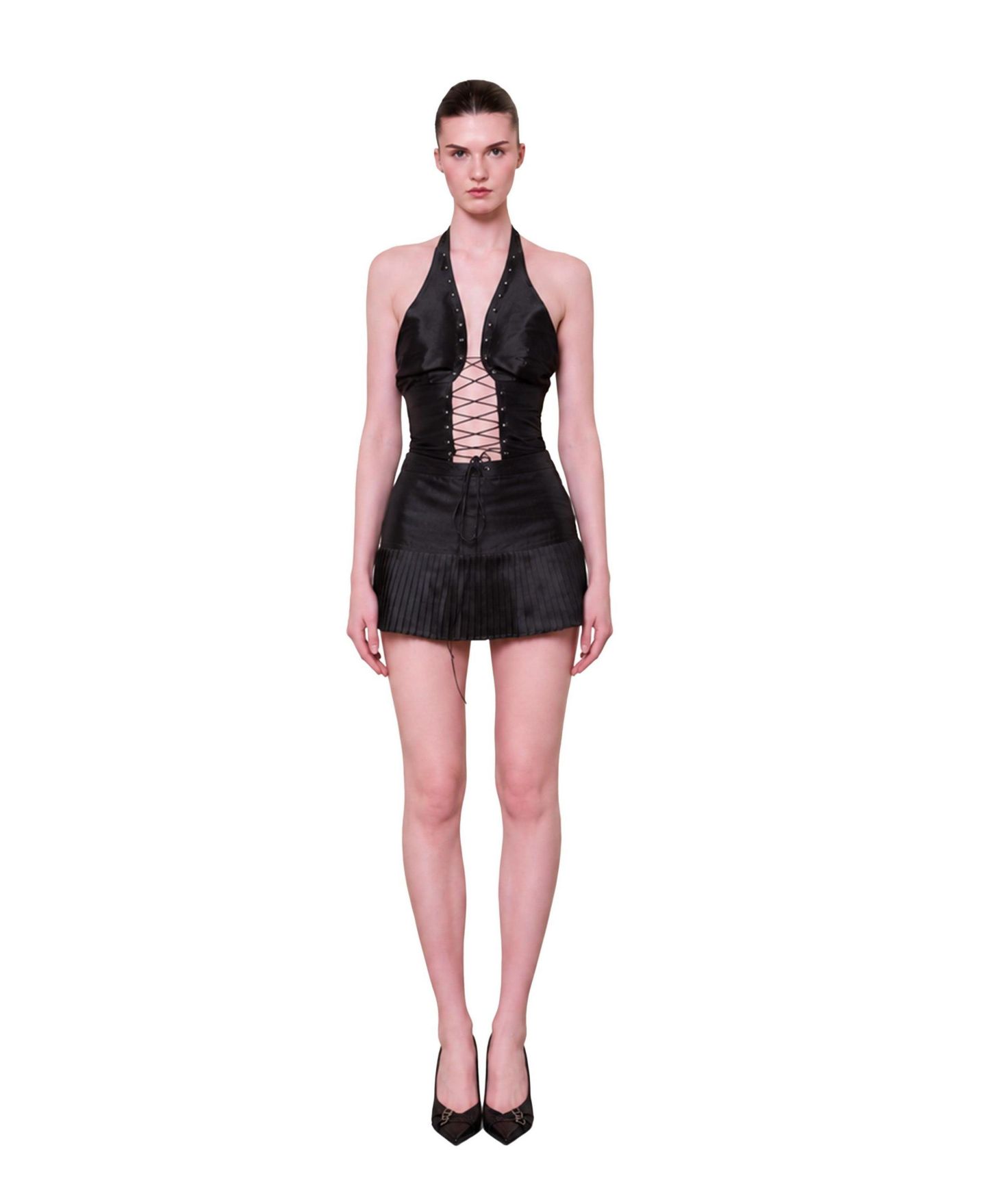 Женский топ PCFG The Party Edit Crisscross Neck Lace Up, цвет: Чёрный — фото 7