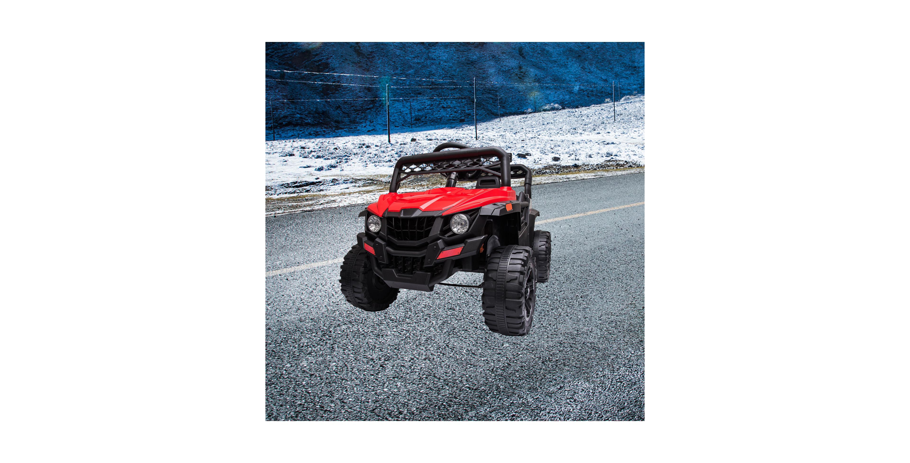 homfan 39.4 x 22.8 14.8 Inch Kids Electric Ride On Car Toy Battery Powered 4 mph Vehicle for Outdoor Adventure.