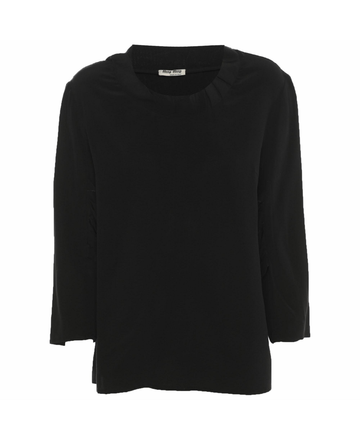 Pre-Owned Miu Miu Women's Ruffled Crepe Long-Sleeve Top