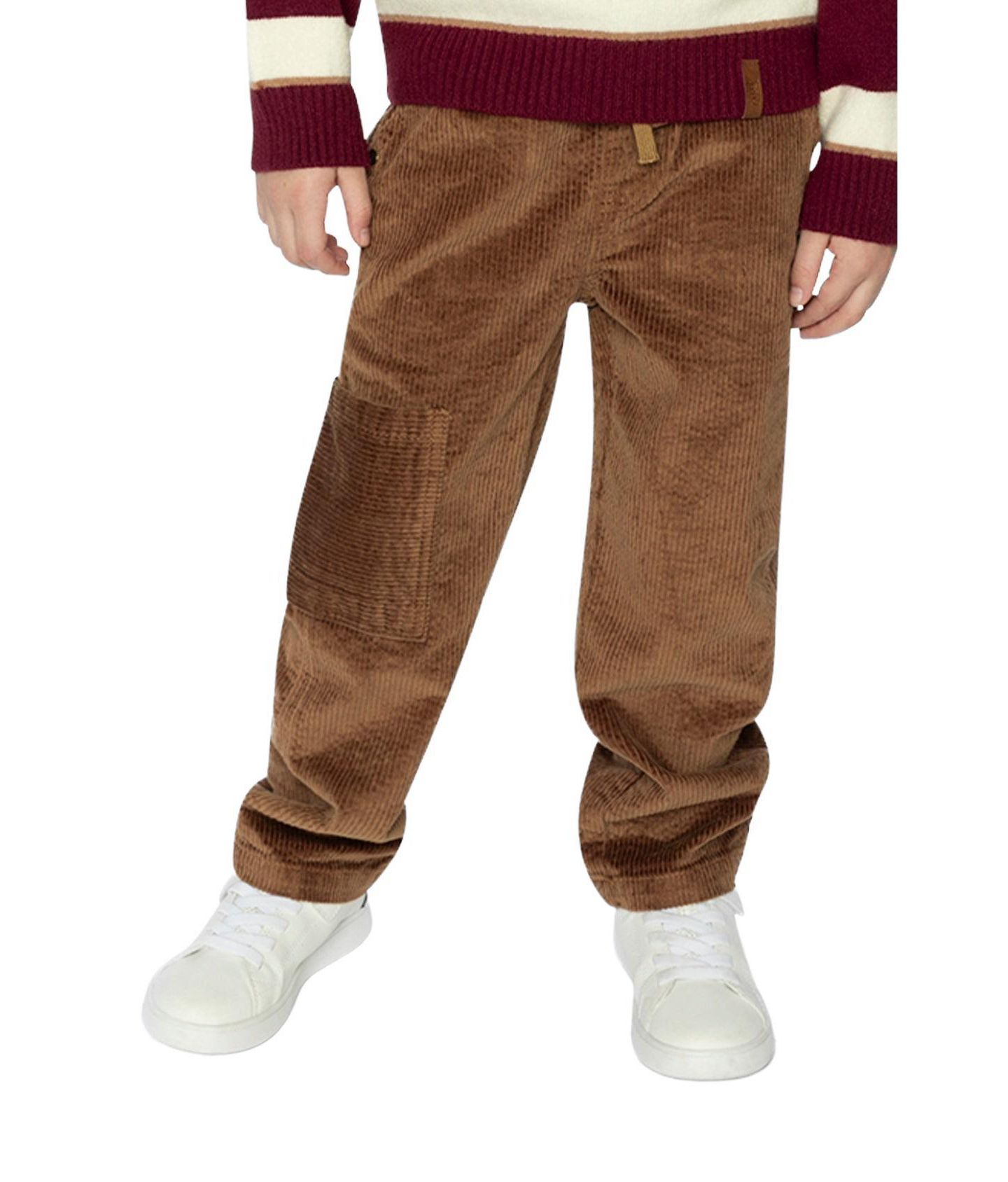 Брюки Deux par Deux Stretch Corduroy with Cargo Pocket для мальчиков-малышей, цвет: Коричневый — фото 2
