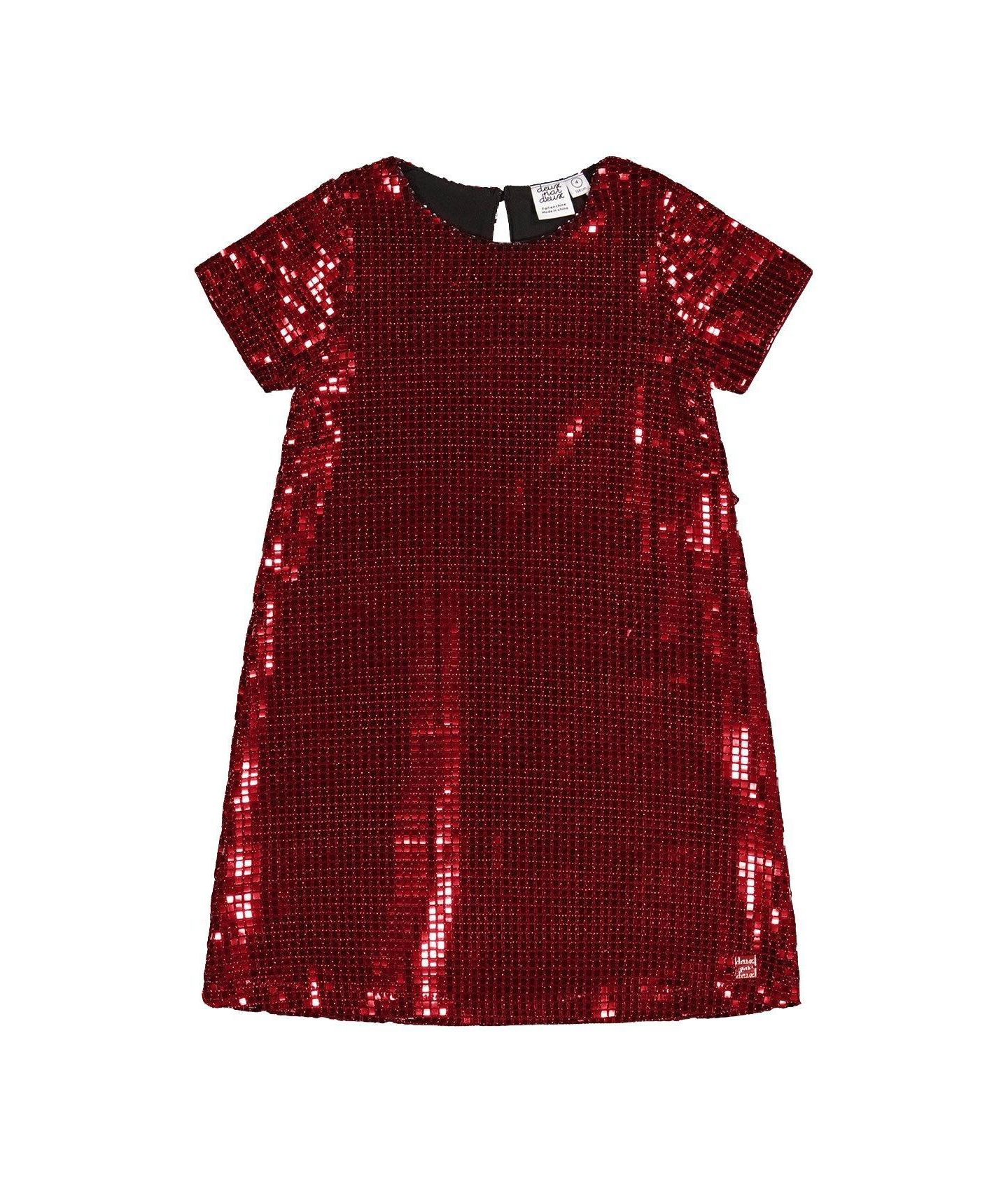 Платье Deux par Deux Short Sleeve A Line Dress для девочек, цвет: Rouge — фото 1