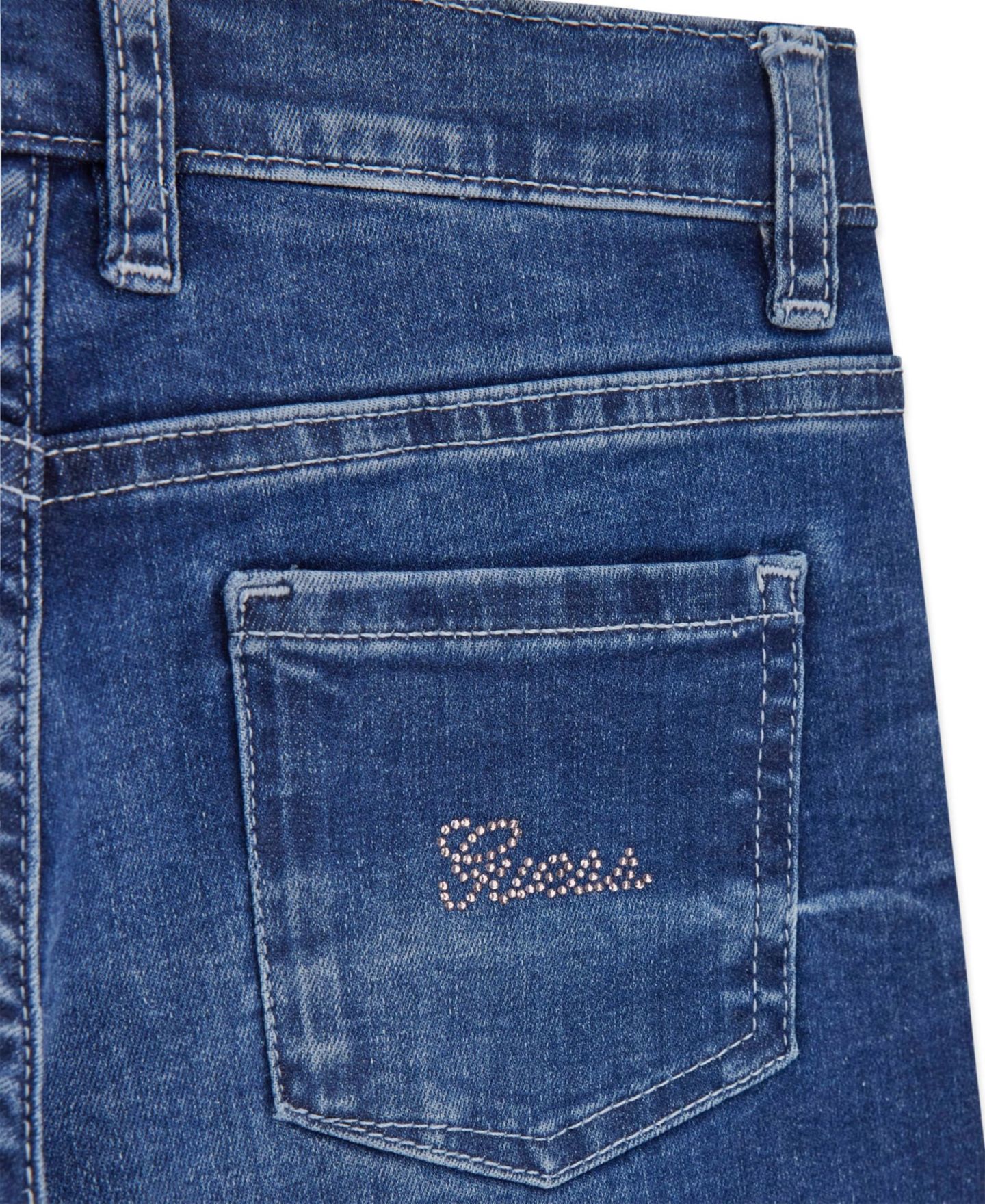 Детские джинсовые шорты Guess из стретча, 8-16, цвет: Синий — фото 3
