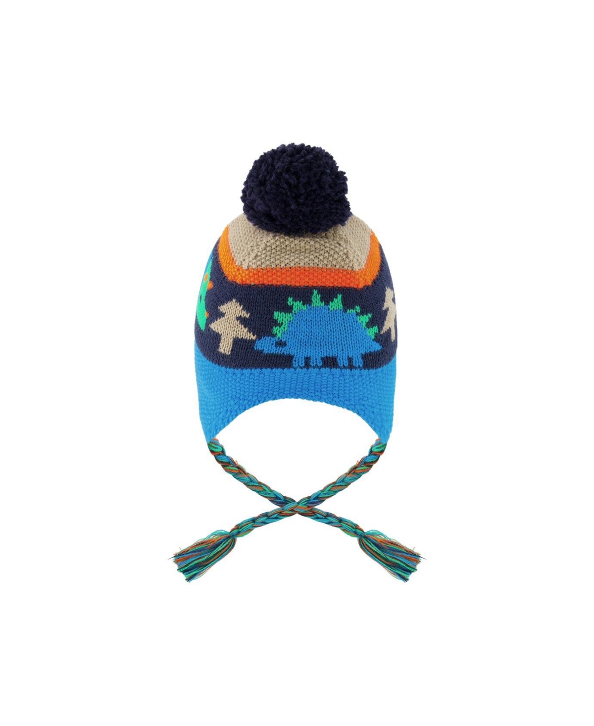 Deux par Little and Big Boy (5-14)Winter Peruvian Knit Hat with Pompom Jacquard