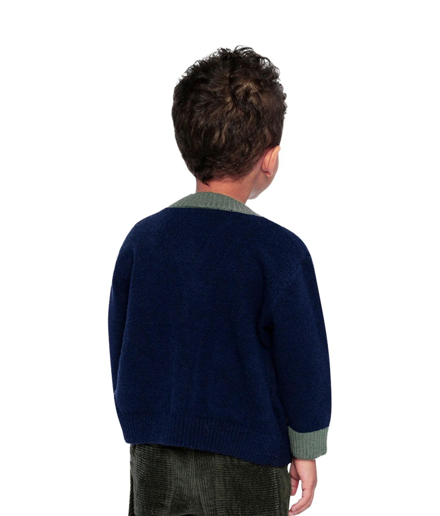 Кардиган Deux par Deux Knit Cardigan для мальчиков-малышей, цвет: Синий / Зелёный — фото 6