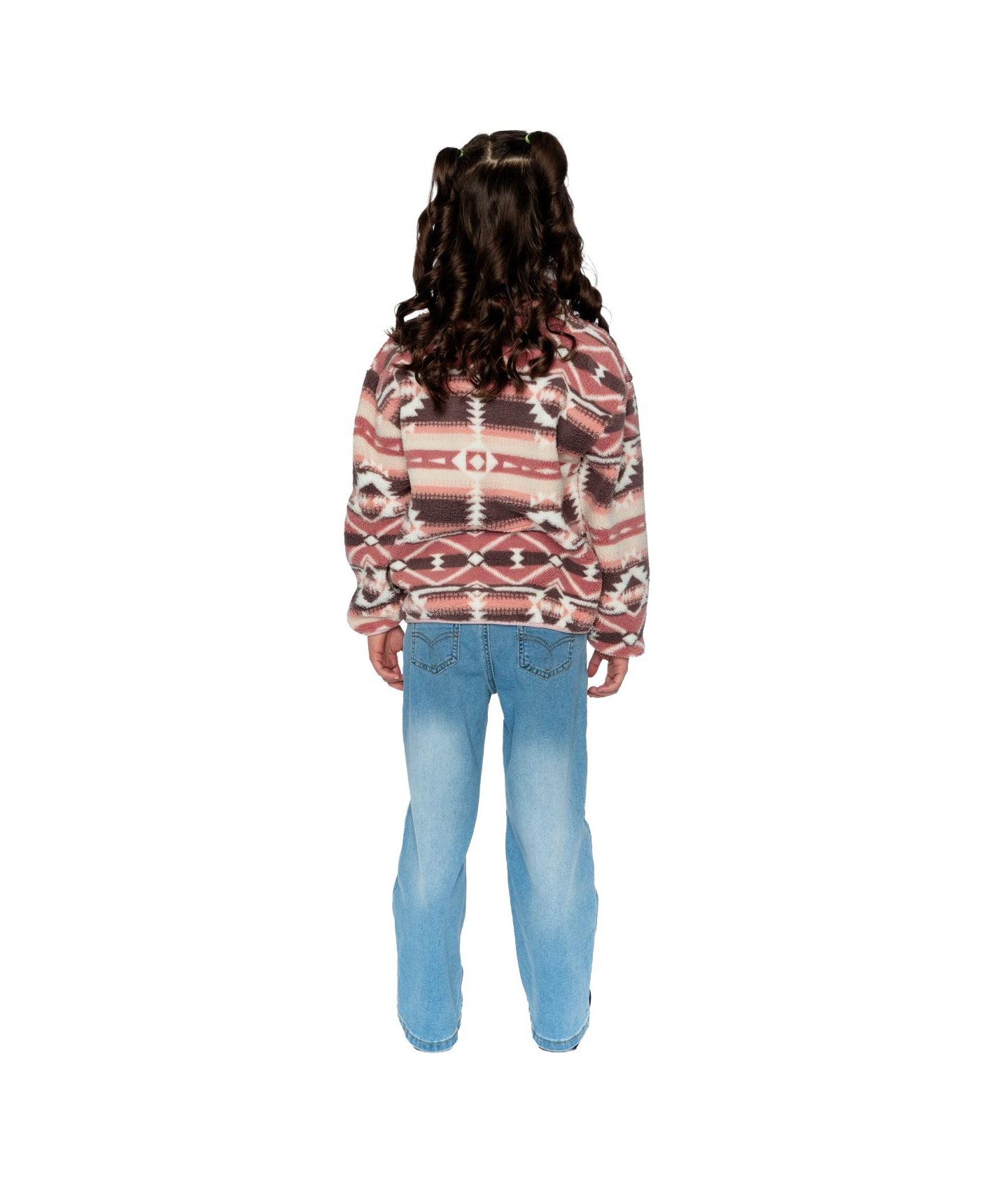 Свитеры Deux par Deux Mid-Season Plush Pullover Jacket Aztec для девочек-малышей, цвет: Розовый — фото 4
