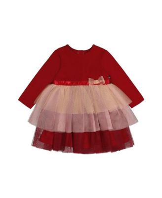 Toddler Girls (2T-5T) Bi-Material Dress with Glittering Skirt