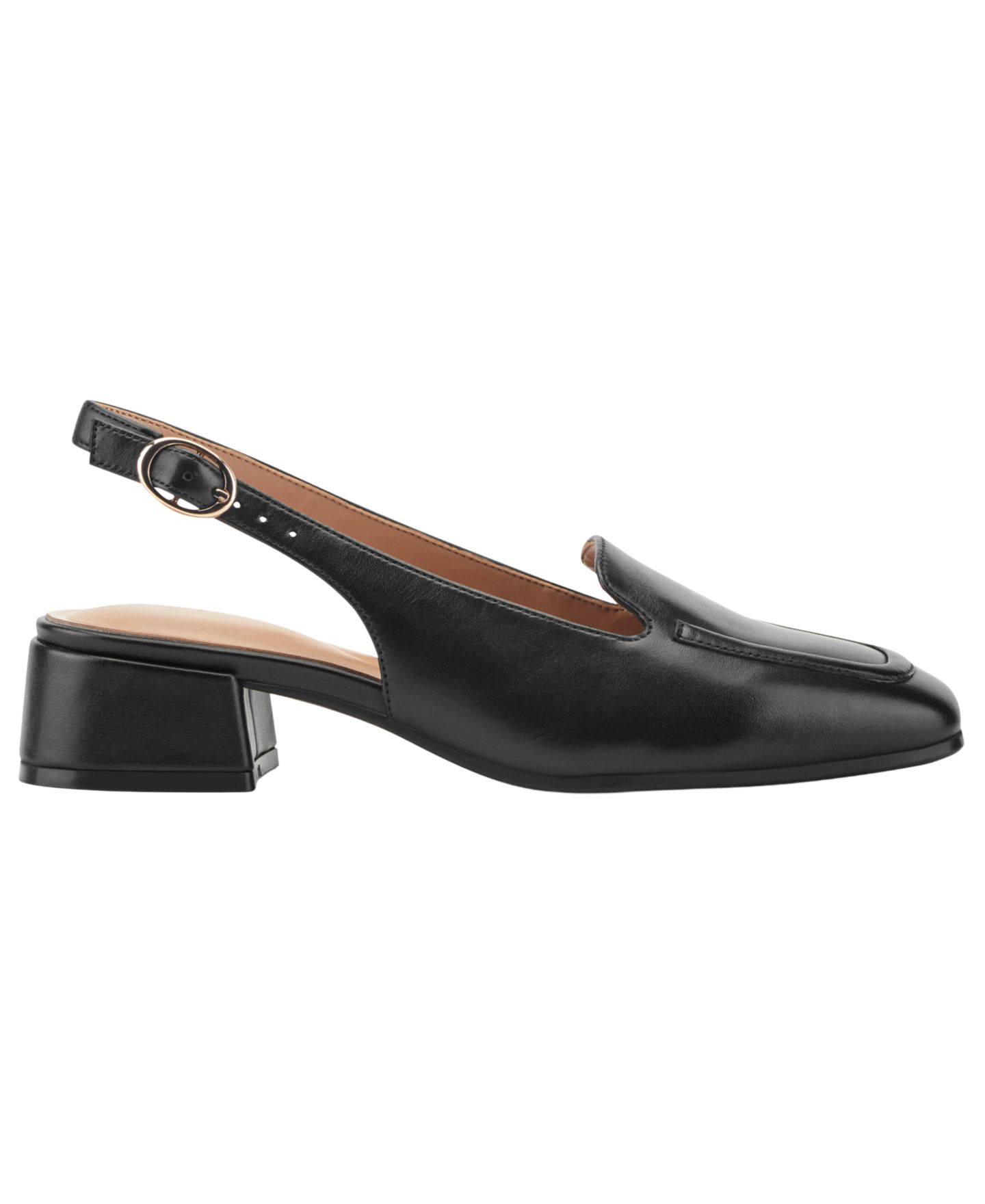Женские туфли Easy Spirit Farida eFlex Leather Moc Toe Slingback Pumps, цвет: Чёрный кожаный — фото 2