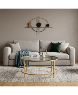 36" Clear Glass Round Coffee Table