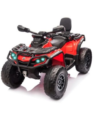 12V 2-Seater ATV Ride-On, 4-Wheeler with LED Lights, Wireless Music, USB, Spring Suspension, Remote Control, 2 Speeds for Ages 3-8