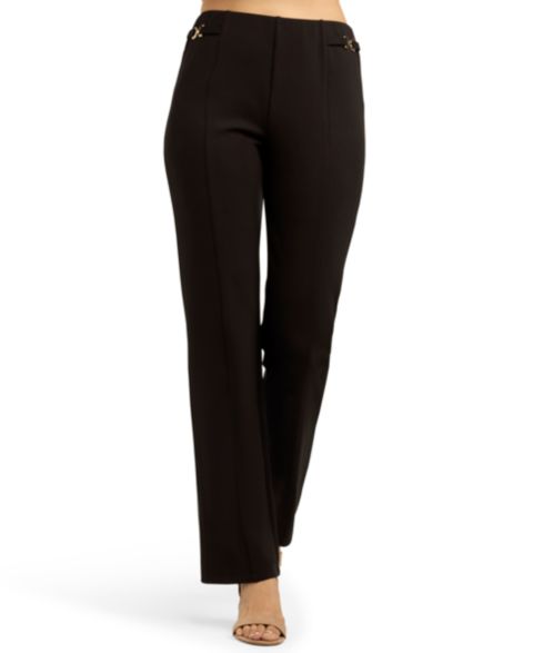 Женские брюки BCX Juniors' Mid-Rise Flare Pull-On, цвет: Чёрный