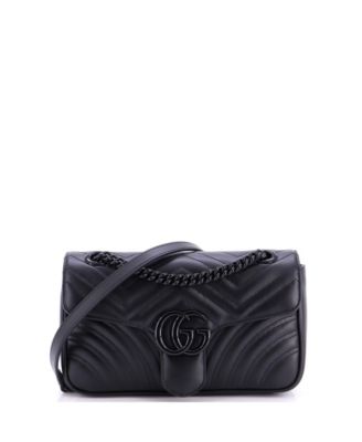 Small GG Marmont Monochrome Flap Bag Matelasse Leather