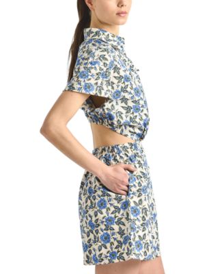 open back shirt dress SALE Savannah Linen-Blend Open Back Shirt Dress