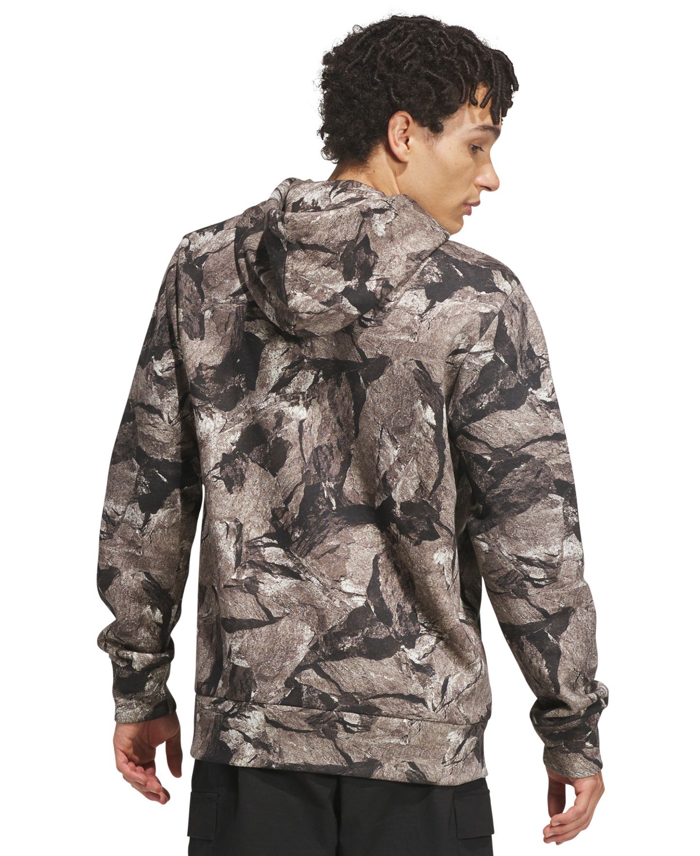 Мужское худи adidas Rock Camo Graphic Pullover, цвет: Серебряный галечный — фото 3