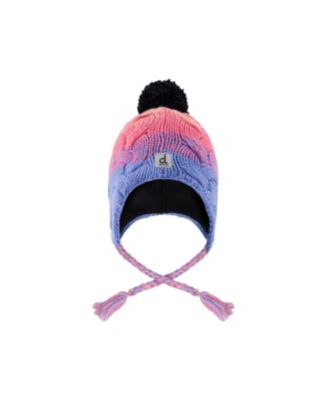 Little and Big Girl Winter Peruvian Knit Hat with Pompom
