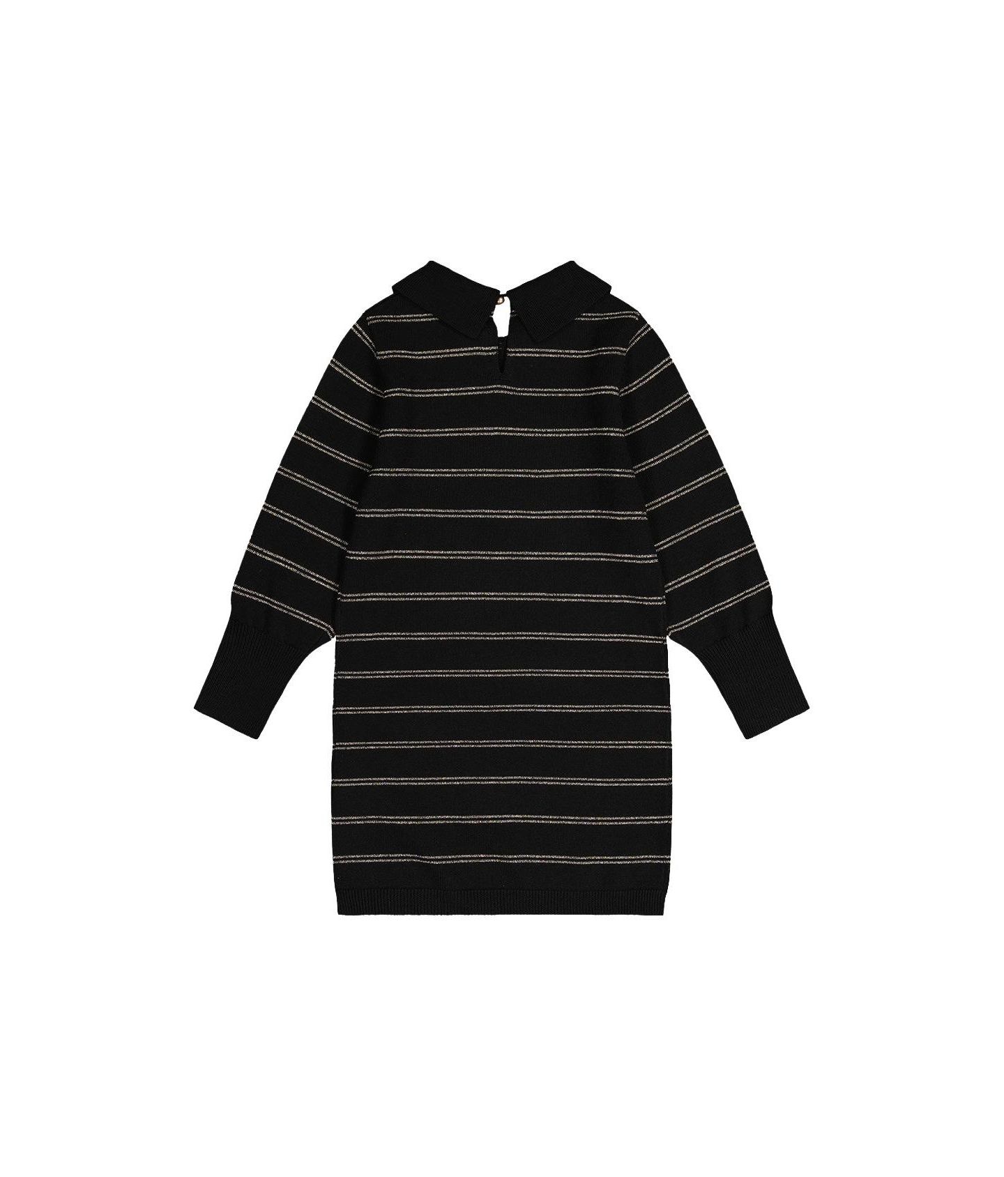 Платье Deux par Deux Knitted Dress для девочек, цвет: Чёрный / Золотой — фото 5