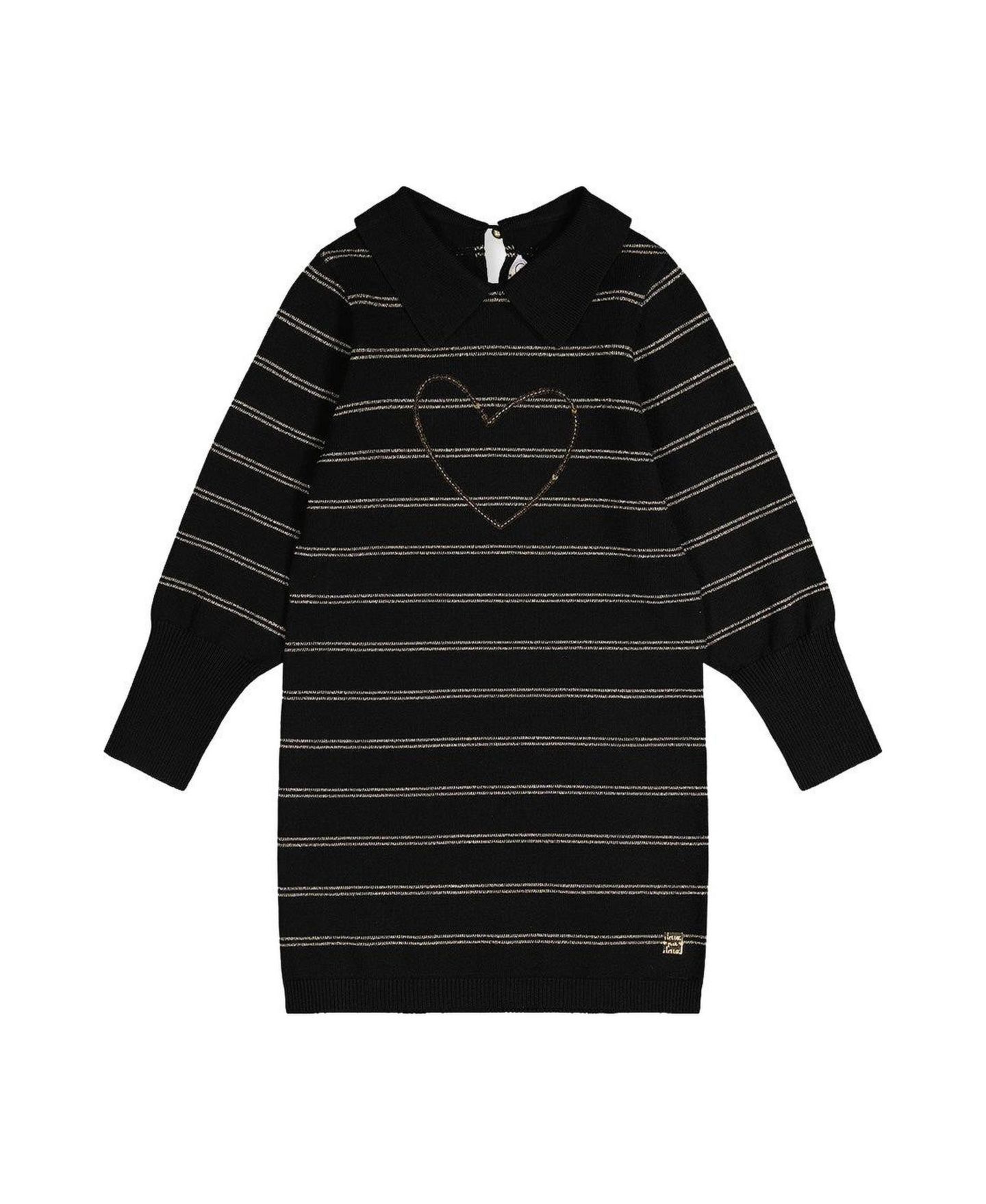 Платье Deux par Deux Knitted Dress для девочек, цвет: Чёрный / Золотой — фото 1