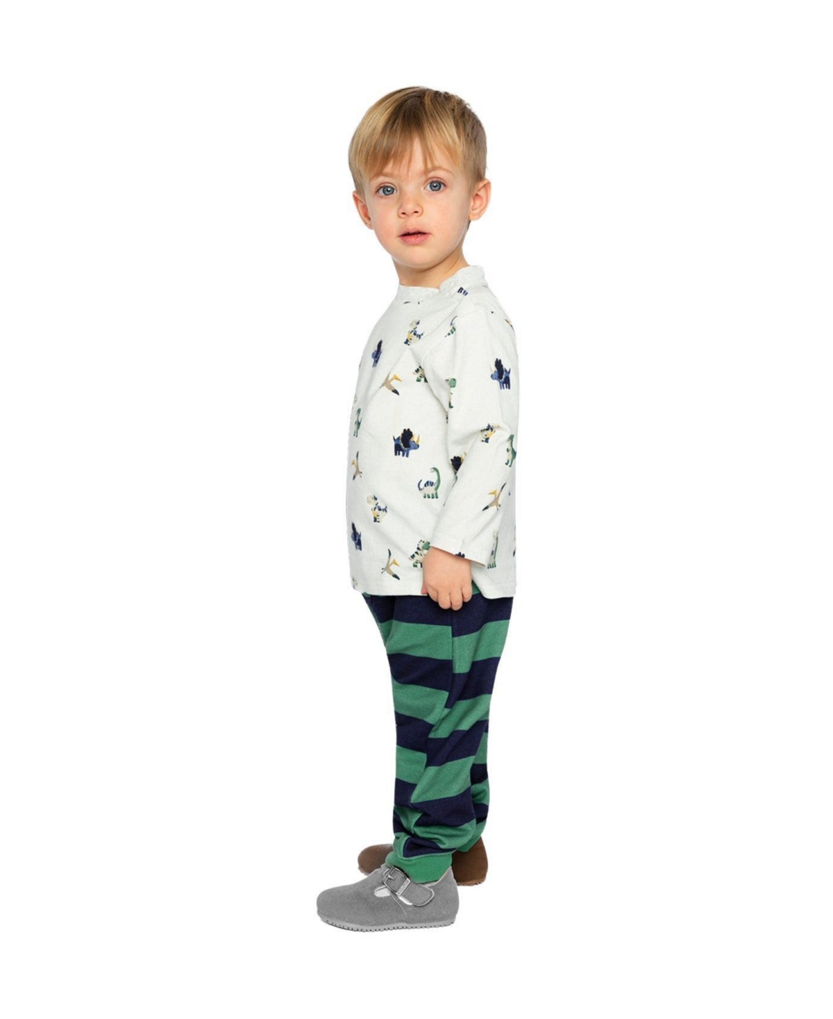 Deux par Baby Boy (6M-24M) Cotton T-Shirt and Fleece Pant Set Dinosaur Print