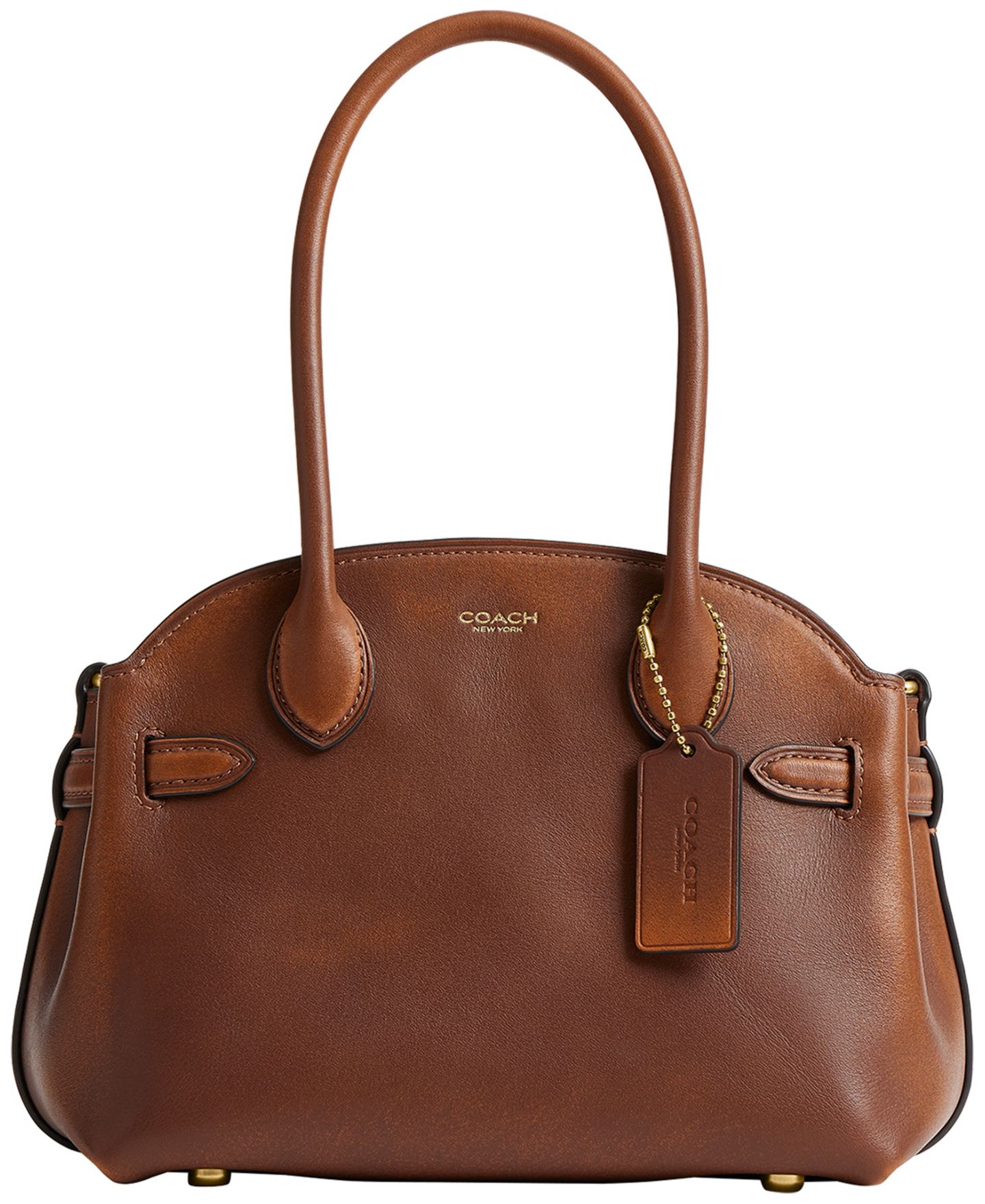 Женская сумка COACH Soft Empire Small Loved Leather Satchel Bag 21, цвет: Латунный / Коричневый — фото 1