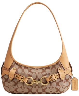 Belted Ergo Signature Jacquard Small Shoulder Handbag
