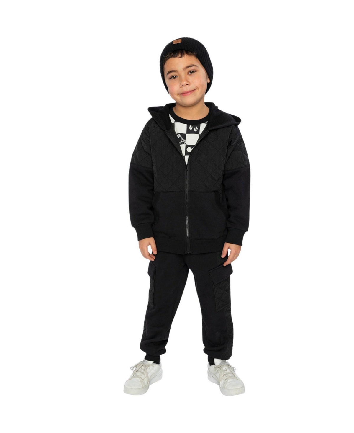 Deux par Little and Big Boy (6Y - 12Y) Fleece Bi-Material Sweatpants