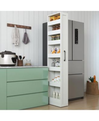 7 Tier Slim Pull Out Storage Shelf Narrow Gap Organizer For Kitchen Living Room